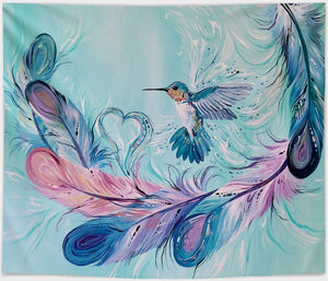 New Fleece Blanket - Hummingbird Feathers