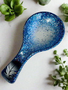 Blue Pearl Feather Spoon Rests