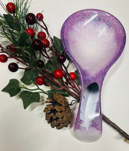 Spoon Rest - Violet Pearl Feather
