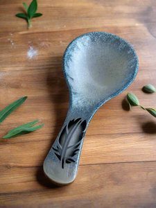 NEW Blue Ice Feather Spoon Rest