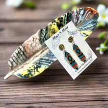 Load image into Gallery viewer, Mocs N More Earrings - Gold Diamond Feather