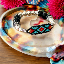 Load image into Gallery viewer, Mocs N More Hand Beaded Bracelets - Black Onyx