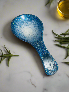 Blue Pearl Feather Spoon Rests