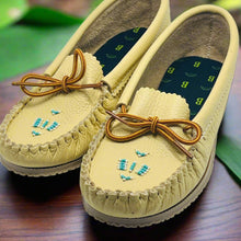 Load image into Gallery viewer, Women Leather Moccasins - Outdoor/Indoor Unlined Tan ON SALE NOW