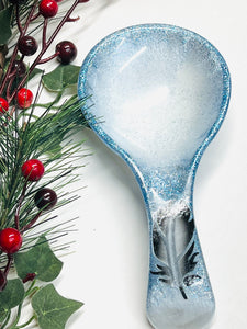 NEW Blue Ice Feather Spoon Rest