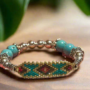 Mocs N More Totem Bracelets - Beaded Turquoise