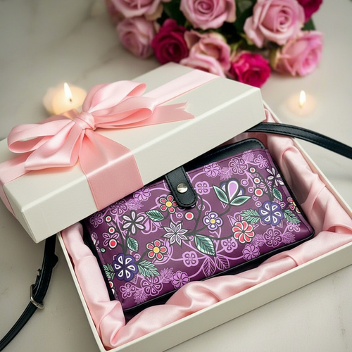 Smartphone Cross Body Bag - Ojibwe Florals