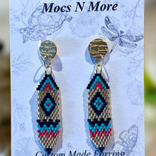 Load image into Gallery viewer, Mocs N More Earrings - Gold Diamond Feather