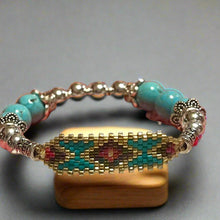 Load image into Gallery viewer, Mocs N More Totem Bracelets - Beaded Turquoise