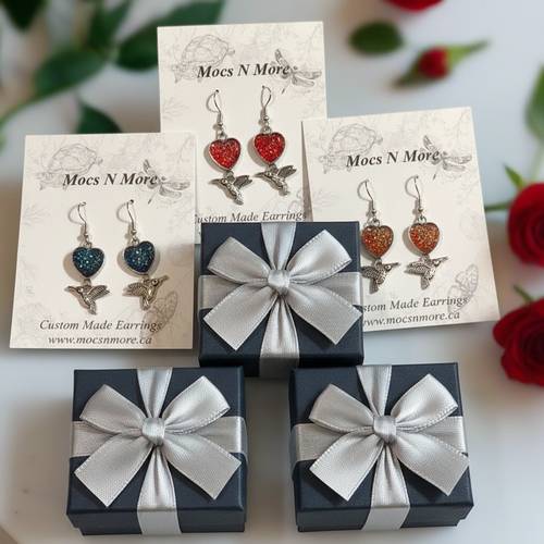 Mocs N More Earrings - NEW Hummingbird