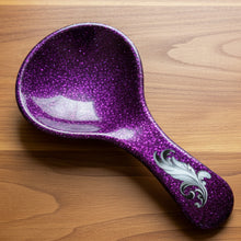 Load image into Gallery viewer, Purple glittery paddle on a wooden surface
