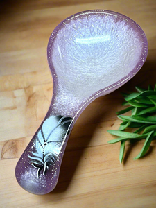 Spoon Rest - Violet Pearl Feather