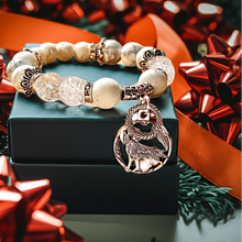 Load image into Gallery viewer, Wolf Totem Bracelet - White Howlite