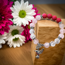 Load image into Gallery viewer, Mocs N More Totem Bracelets - Hummingbird Rose Quartz