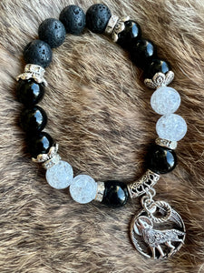 Mocs N More Totem Bracelets - Black Onyx Wolf