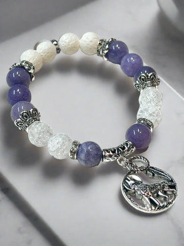 Mocs N More Totem Bracelets - Purple Aqua Marine Wolf