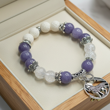 Load image into Gallery viewer, Wolf Totem Bracelet - Purple Aqua Marine
