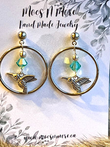 Mocs N More Earrings - Crystal Hummingbird
