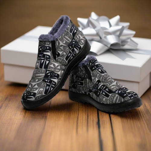 Thunderbird & Whale Boots - Indigenous Art Nylon Boots