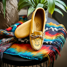 Load image into Gallery viewer, Indigenous Handmade Moose Hide Moccasins - Ladies Beaded