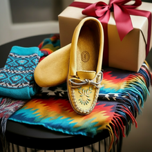 Load image into Gallery viewer, Indigenous Handmade Moose Hide Moccasins - Ladies Beaded