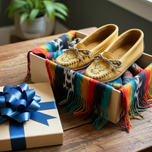 Load image into Gallery viewer, Indigenous Handmade Moose Hide Moccasins - Ladies Beaded