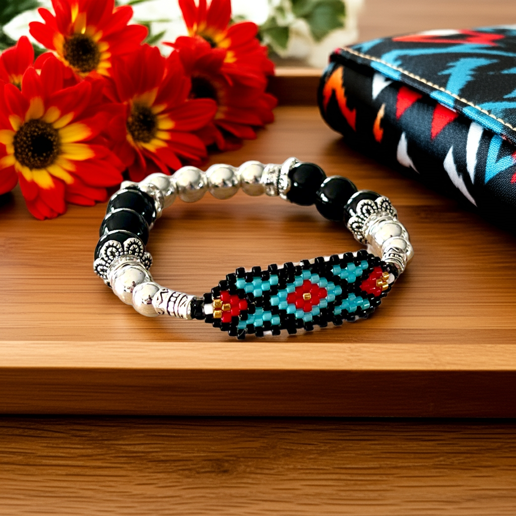 Mocs N More Hand Beaded Bracelets - Black Onyx