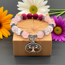 Load image into Gallery viewer, Mocs N More Totem Bracelets - Tree of LIfe Rose Quartz
