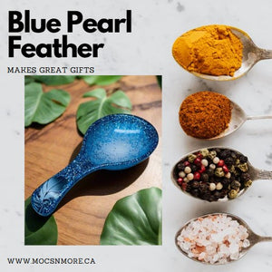 Blue Pearl Feather Spoon Rests