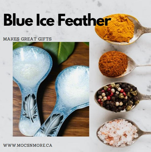 NEW Blue Ice Feather Spoon Rest