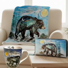 Load image into Gallery viewer, A Bear's Journey fleece blanket rolled with packaging