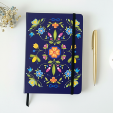 Load image into Gallery viewer, Amethyst Journal — flat lay with flowers