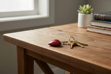 Load image into Gallery viewer, Beaded keychain on rustic entryway table
