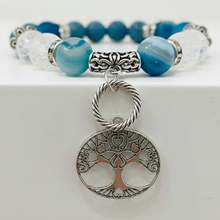 Load image into Gallery viewer, Blue Bracelet with Tree of Life Charm