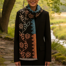 Load image into Gallery viewer, Brushed Silk Mother Earth Scarf - Indigenous Model