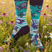 Load image into Gallery viewer, Butterfly Wild Rose Socks - Meadow