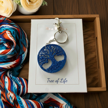 Load image into Gallery viewer, Tree of Life Royal Blue Keychain - Handcrafted Epoxy Resin