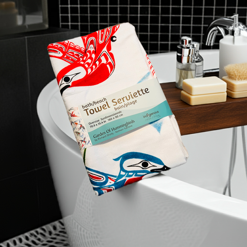 Bath Towels - Garden of Hummingbird