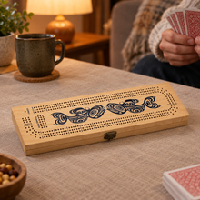 Load image into Gallery viewer, Coffee-table cribbage board scene