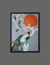 Load image into Gallery viewer, ART Framed Canvas - Cree Wolf Call Limited Edition