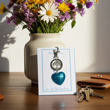Load image into Gallery viewer, Turquoise Heart Tree of Life Keychain - Hand-Poured Epoxy Resin