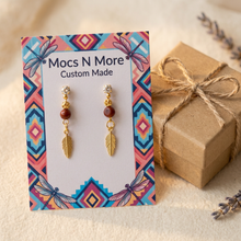 Load image into Gallery viewer, Earring card beside a kraft gift box