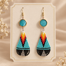 Load image into Gallery viewer, Earrings on an elegant ivory and gold display card