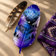 Load image into Gallery viewer, Editorial tray scene with eagle feather and purple cloth