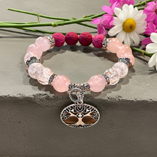 Load image into Gallery viewer, Mocs N More Totem Bracelets - Tree of LIfe Rose Quartz