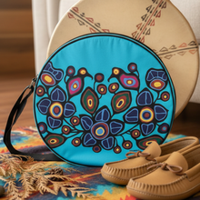 Load image into Gallery viewer, Flowers and Birds Drum Bag with Moccasins