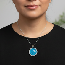 Load image into Gallery viewer, Freedom Pendant on Indigenous model - black blouse