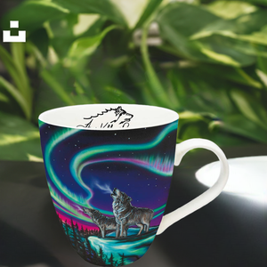 18 Oz - Signature Mugs - Sky Dance Wolf Song