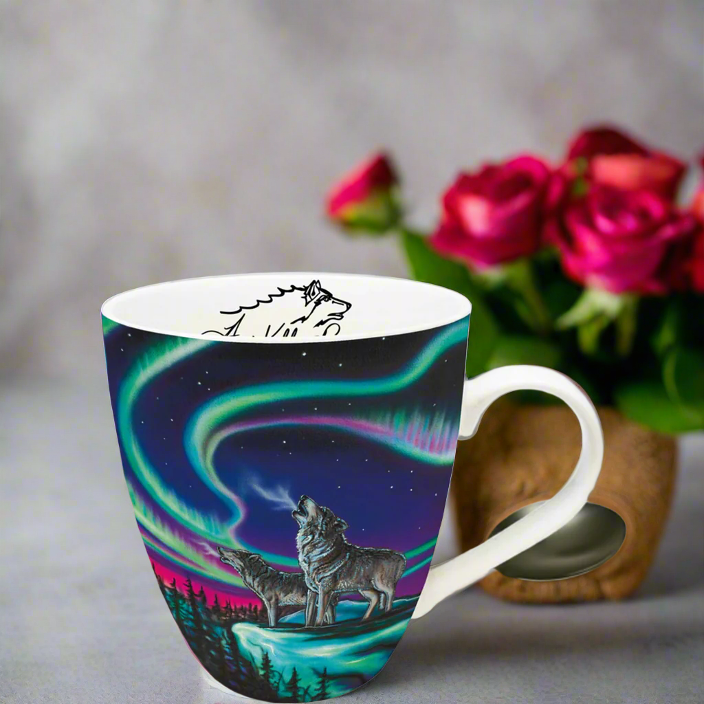 18 Oz - Signature Mugs - Sky Dance Wolf Song