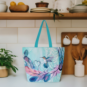 Tote Bags - Hummingbird Feathers